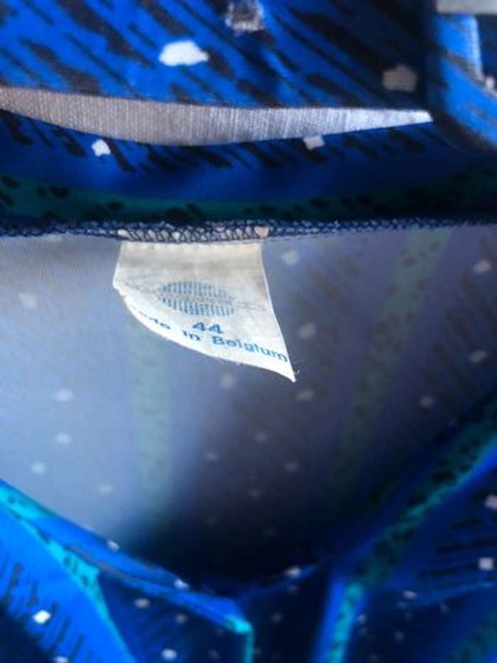 #robe #vintage #plisse #bleu #vert #imprime léopard #taille 44 - photo numéro 4