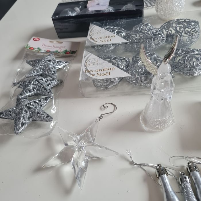 Magnifique lot de décorations de noel argenté - photo numéro 9