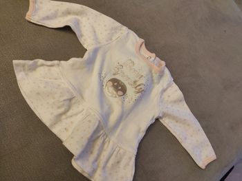 Tee shirt manches longues blanc 6 mois smiley baby