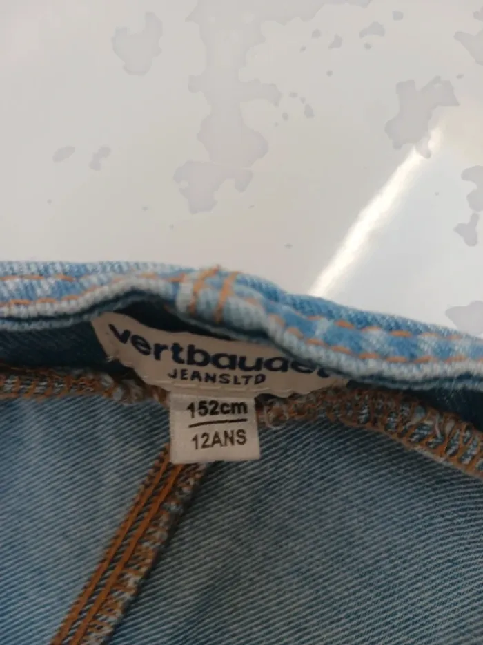 Combinaison courte en jean bleu 12 ans Vertbaudet 12 ans / 152 cm·Très bon état - photo numéro 3