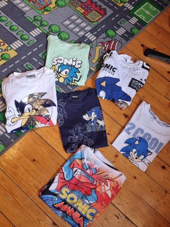 Lots de 6 tee shirt sonic
