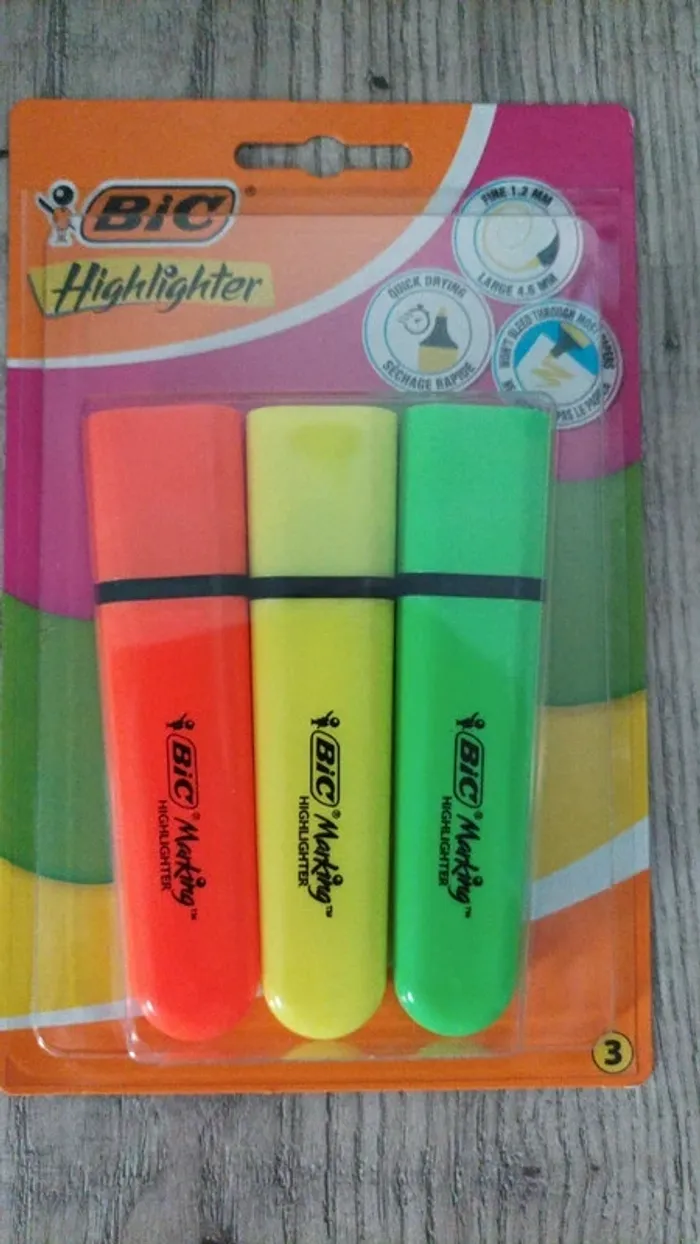 3 surligneurs BIC neufs - photo numéro 2