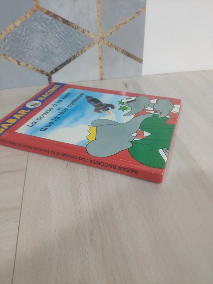 Livre vintage rétro Babar raconte la course à la lune la fête continue 1991 - photo numéro 4