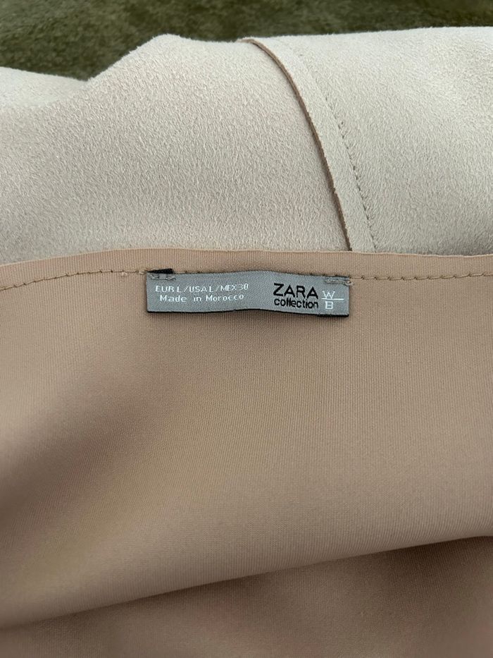 Robe beige style suédine unie Zara Tailles L-XL - photo numéro 6