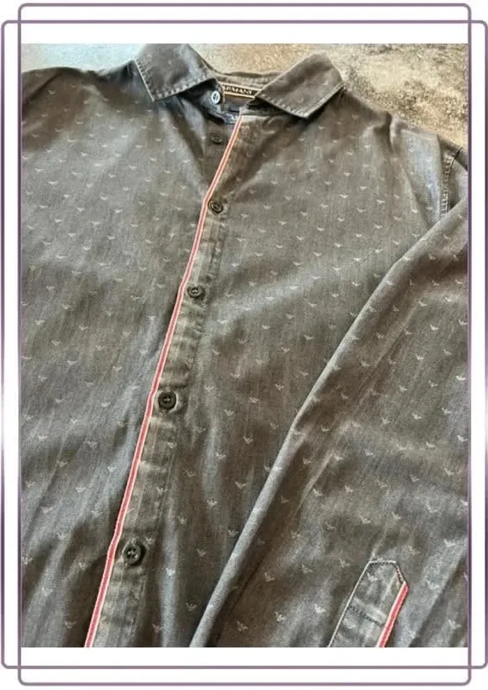 Chemise manches longues homme Armani taille L Slim fit Men shirt - Herrenhemd - Camicia uomo - photo numéro 3