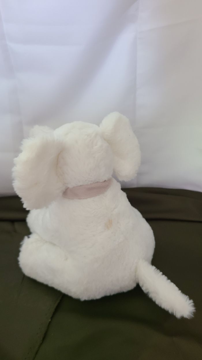 Eléphant DOUDOU ET COMPAGNIE blanc et taupe - photo numéro 4