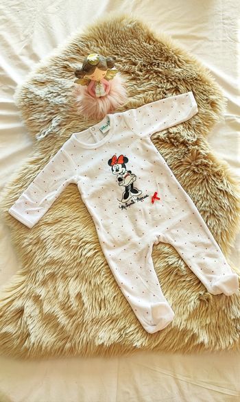 Pyjama velours blanc Minnie 3 mois