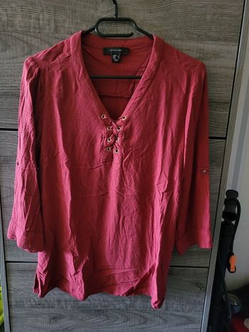Blouse manches 3/4 bordeaux