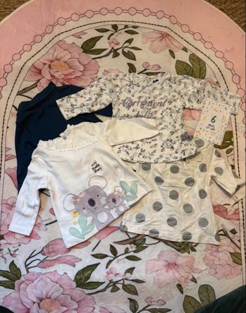lot 4 hauts 6 mois manches longues bébé fille