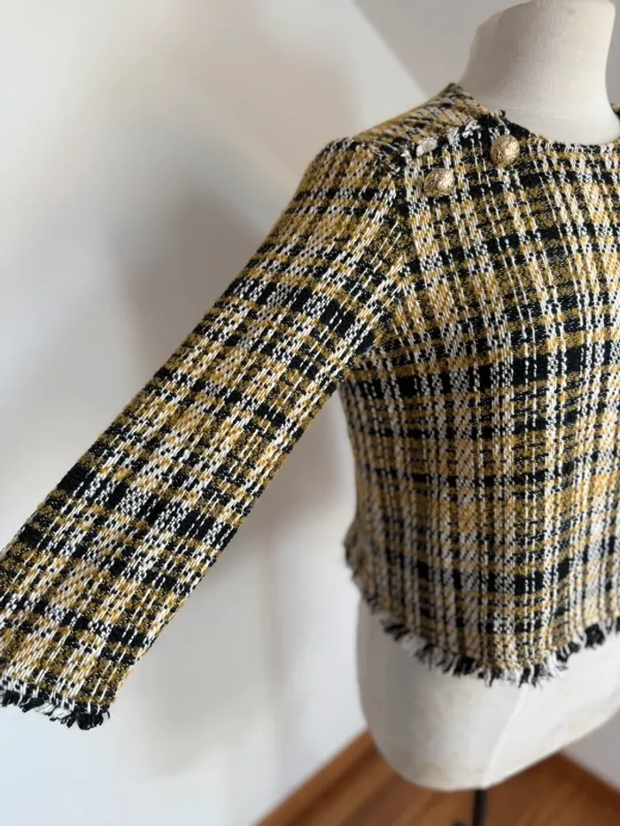 Superbe blouse pull en tweed neuf Zara 🌸 M 38 - photo numéro 3