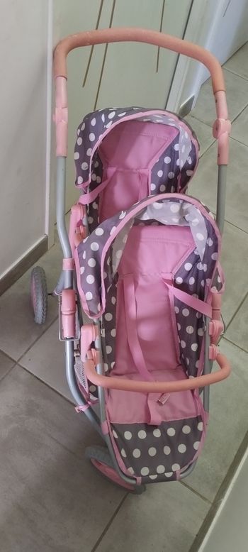 Poussette double pour poupée