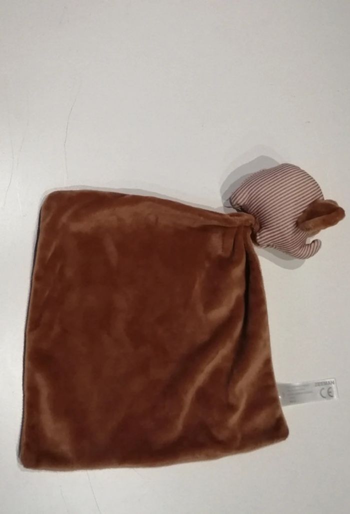 Doudou elephant rayé marron zeeman - photo numéro 2