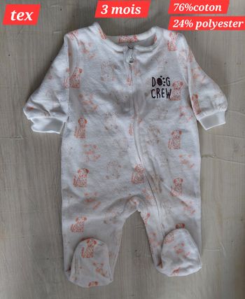 Grenouillère motif Dog Crew fille 3 mois 