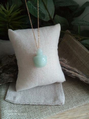 Collier pendentif tortue en pierre d'amazonite