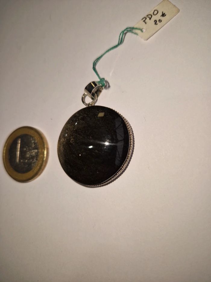 Pendentif obsidienne dorée Mexique - photo numéro 5