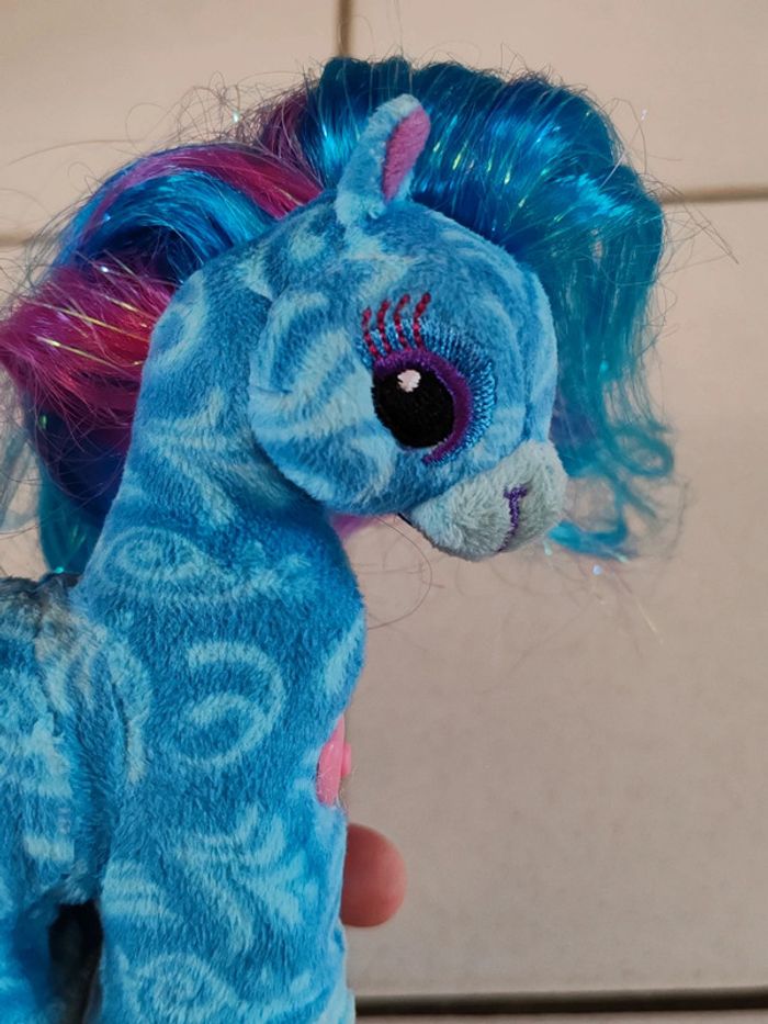 Cheval zhuzhu pets bleu avec crinière violette - photo numéro 3