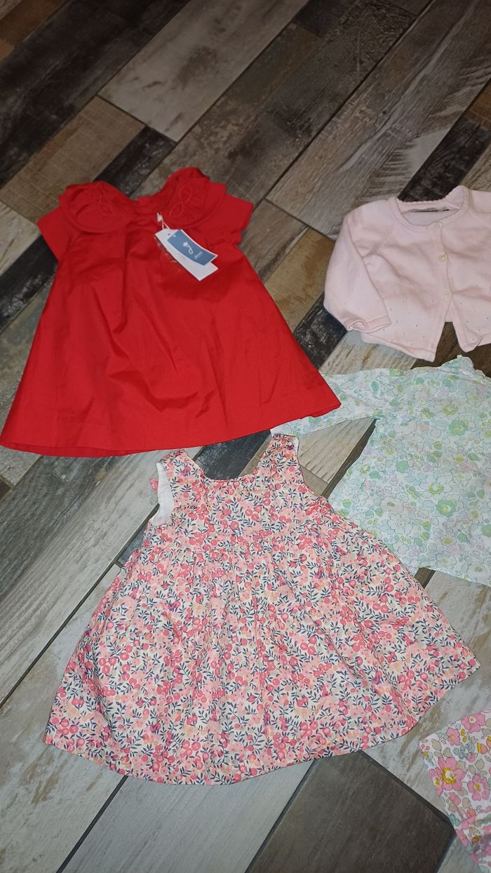 Lot jacadi cyrillus liberty robe blouse bloomer trench 3/6 mois - photo numéro 2