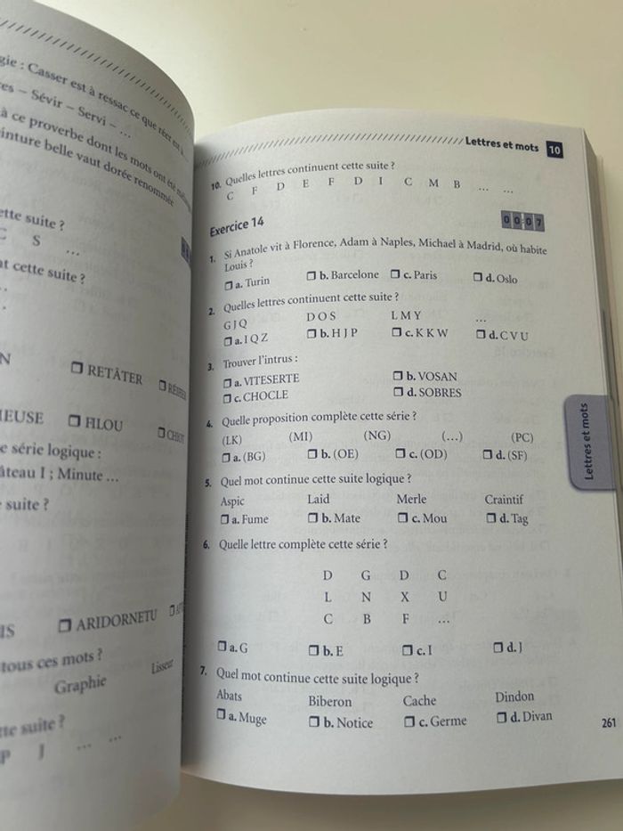 Livre entraînement concours Test psychotechniques - photo numéro 2