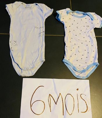 2 bodies manches courtes 6 mois