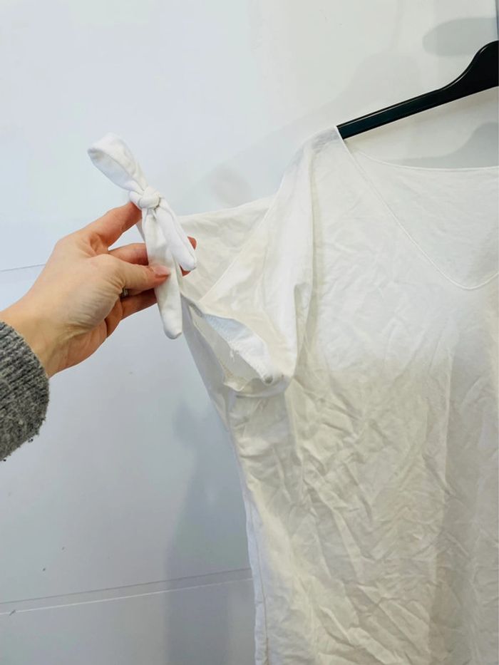 Tee shirt blanc femme taille unique - photo numéro 2