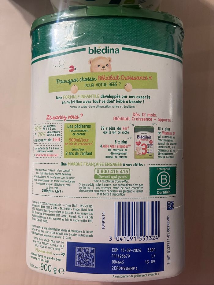 Lait de croissance blédina bledilait - photo numéro 2