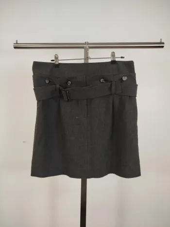 Mini Jupe grise ceinturée Armani Jeans - Taille 44 - Élégance intemporelle A606