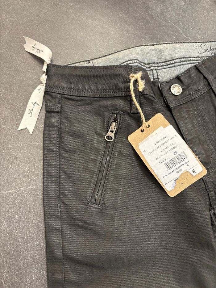 Jeans pour femme school rag pulse slim confort laqué anthracite taille 26 - photo numéro 5