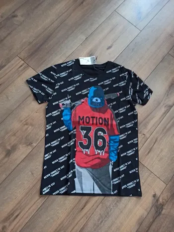 T-shirt noir homme manches courtes flocage