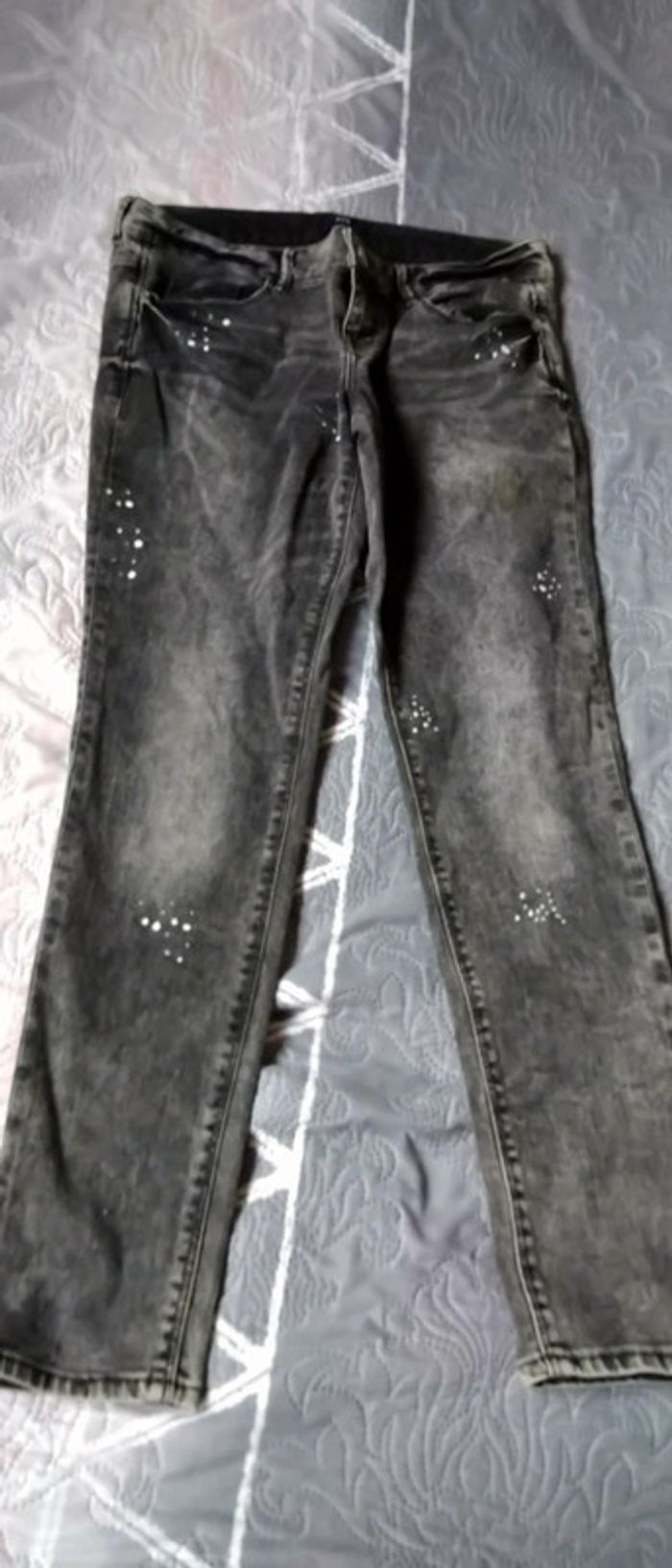 Pantalon skinny gris effet tâches blanches neuf femme 42/44 kiabi - photo numéro 8