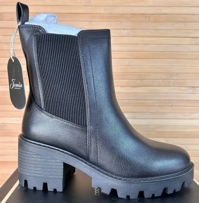 Bottines pour femme noires Jomix 40 – semelles compensées crantées – tendance automne hiver - photo numéro 2