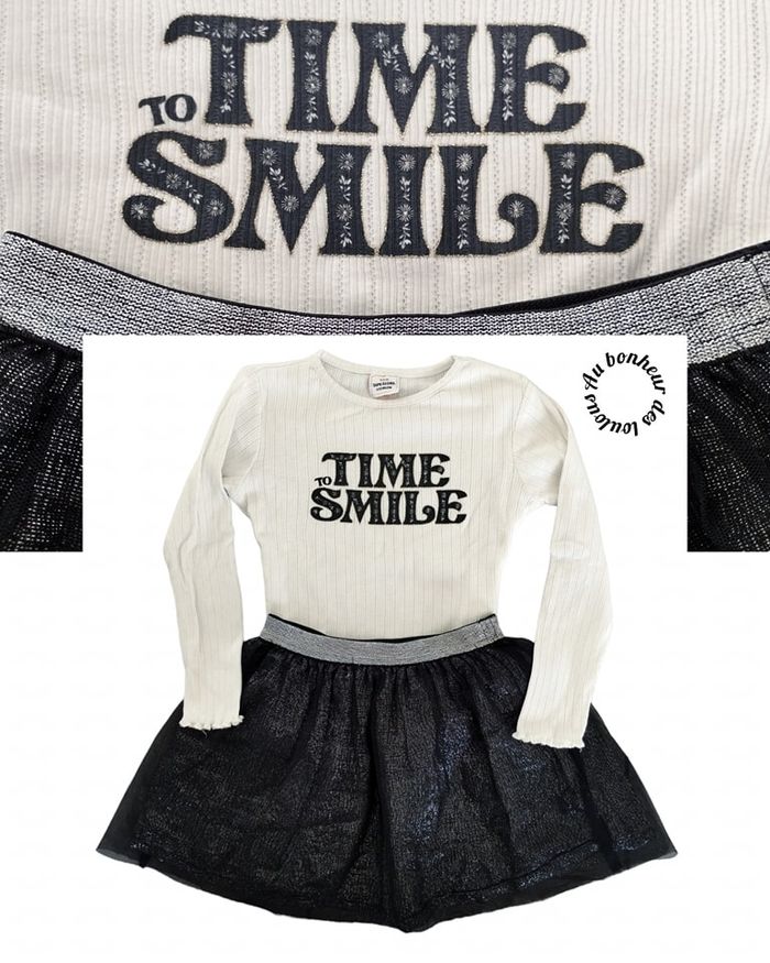 4 ans ensemble teeshirt tape a l et jupe Gémo