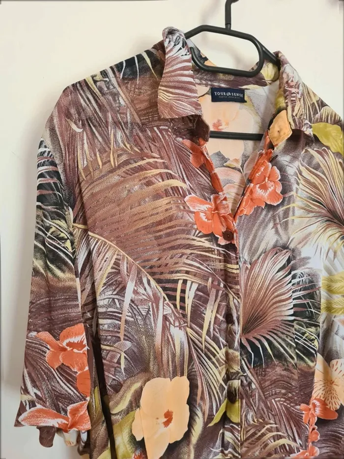 Chemise fleuri viscose taille 52 - photo numéro 2