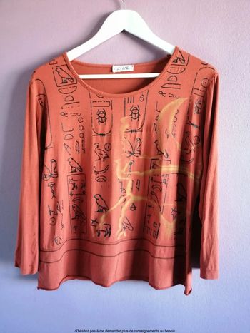 Haut manche longue Égypte orange vintage