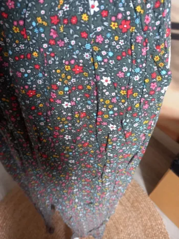 Pantalon fluide verre à fleurs