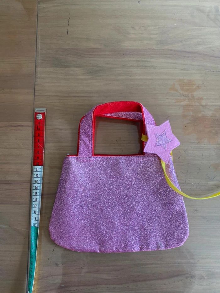 Sac rose à paillettes Pakhuisoost et ceinture rose petite fille - photo numéro 17