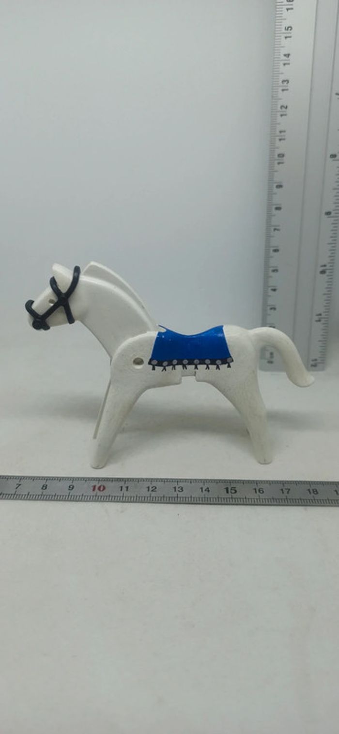 Cheval blanc et bleu vintage playmobil - photo numéro 5