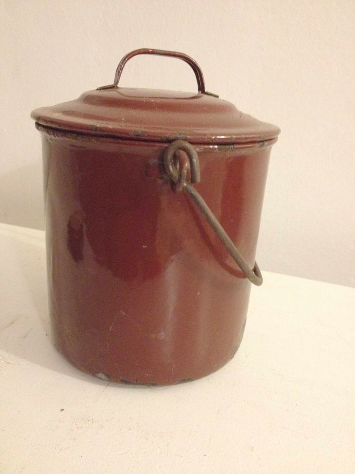 Ancien mini sceau bordeaux avec anse et couvercle pour décoration ou autre - photo numéro 5