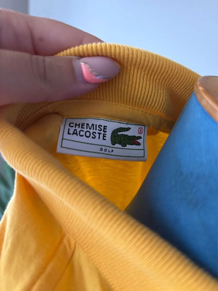 T shirt/polo Lacoste -édition Golf jaune - 100% coton - en très bon état - taille 40/L - photo numéro 4