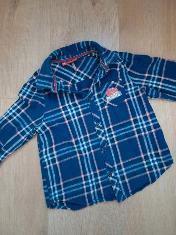 Chemise à carreaux Disney Cars 4 ans
