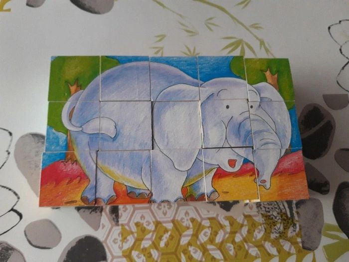 6 puzzles en cube en bois thème animaux sauvages - photo numéro 17