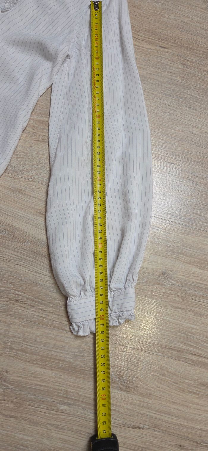 Chemisier Zara taille XS blanc à rayures en très bon état - photo numéro 8
