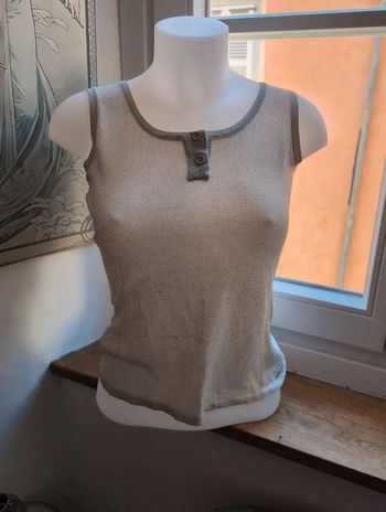 Haut sexy 38 40 argenté brillant
