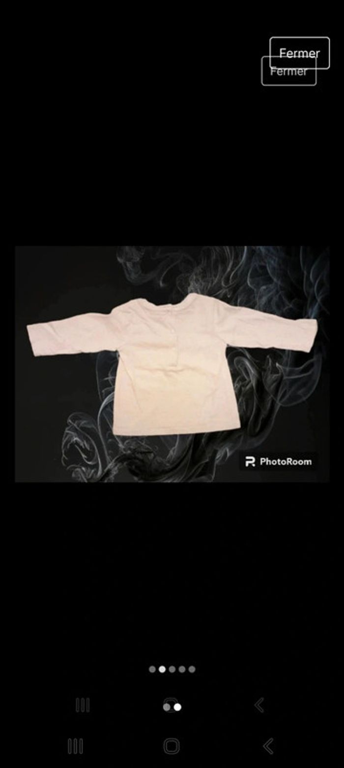 T shirt longues manches bébé fille 6/9 mois - photo numéro 2