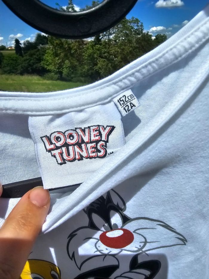 T shirt blanc titi&grominet 12ans - photo numéro 2