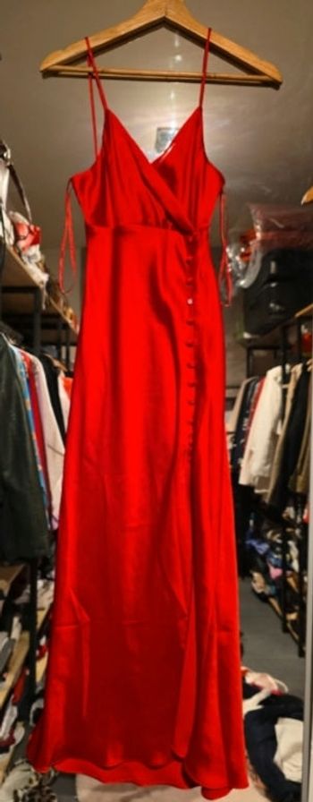 Robe longue rouge satin Zara