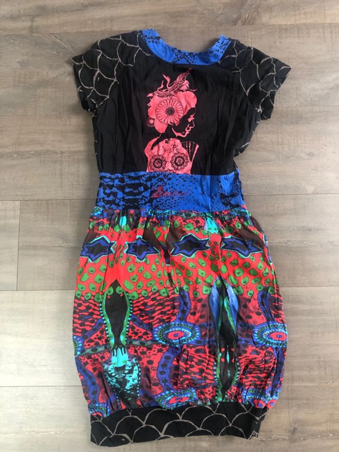 Robe Desigual taille S coupe boule imprimée japonisant - photo numéro 8