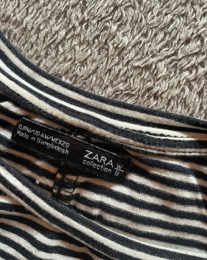 top court rayé ZARA - bleu marine & blanc, taille M - photo numéro 2