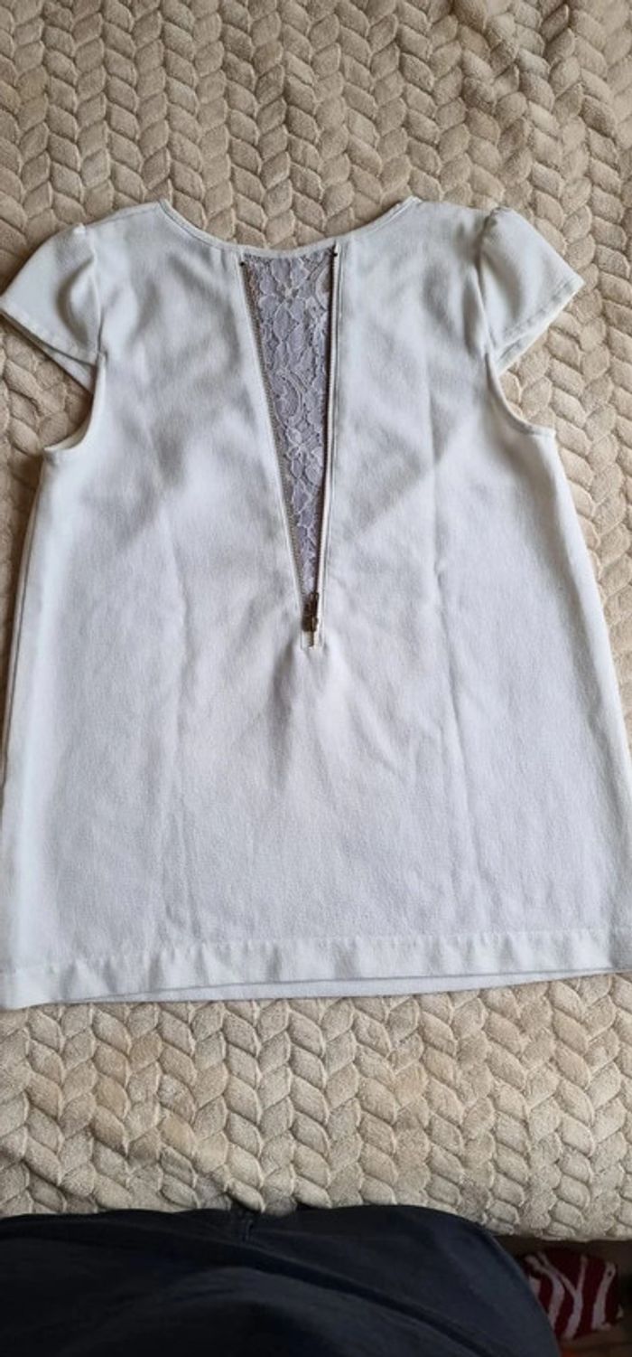 Top fluide écru Clo&se a zip et dentelle taille S - photo numéro 8