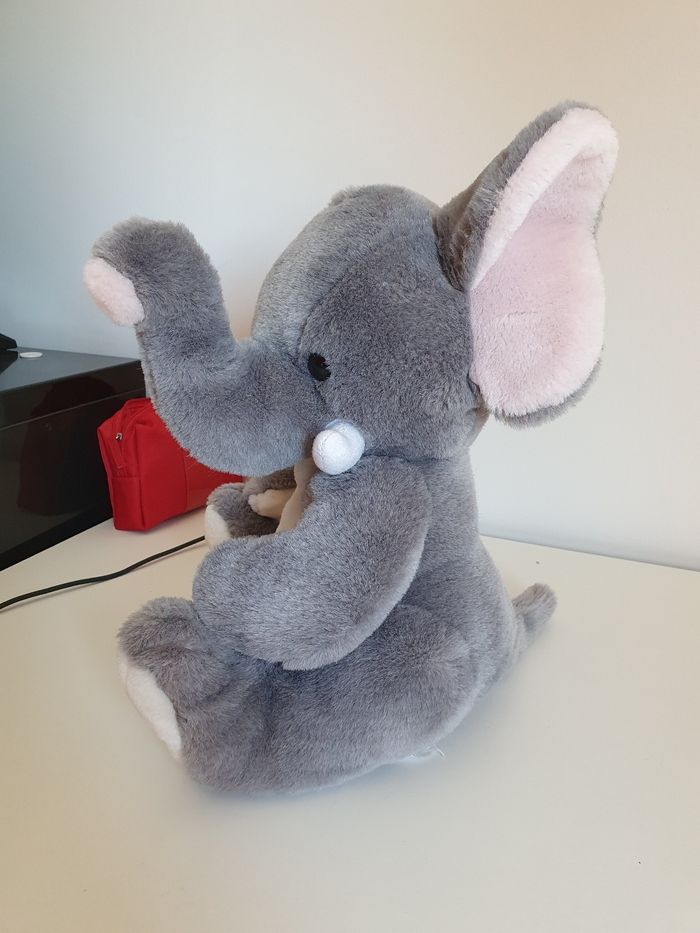 Grande peluche éléphant grise - photo numéro 2