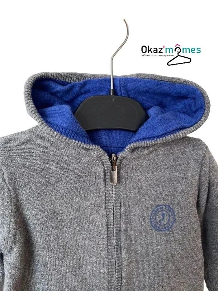 Gilet zippé à capuche (contient de la laine) - Jacadi 6 mois (67cm) - photo numéro 2